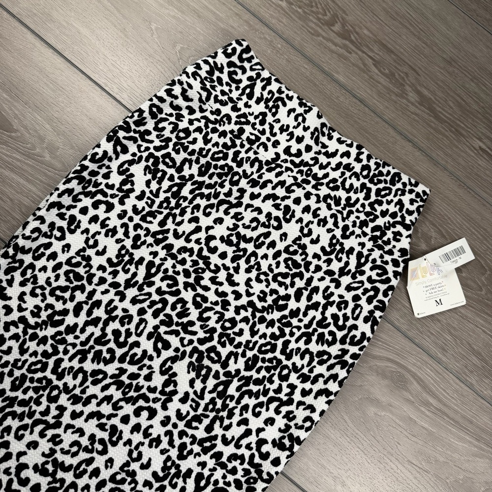 Lularoe Women's Cassie Leopard Print Pencil Skirt Black White Medium New